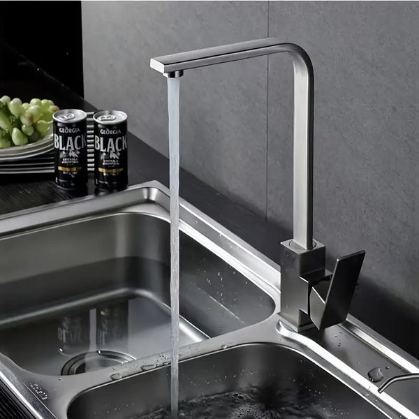 1pc Square Kitchen Faucet With Hot And Cold Options